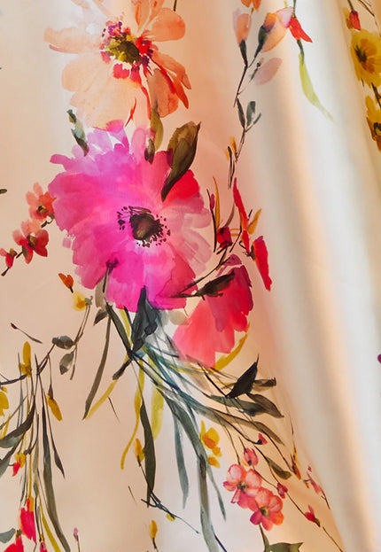 Anne Barge Miller Floral Mikado One Shoulder Gown