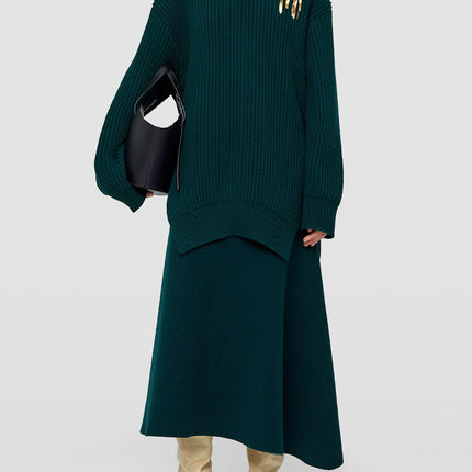 Jil Sander Asymmetrical Green Skirt - Ellie Belle