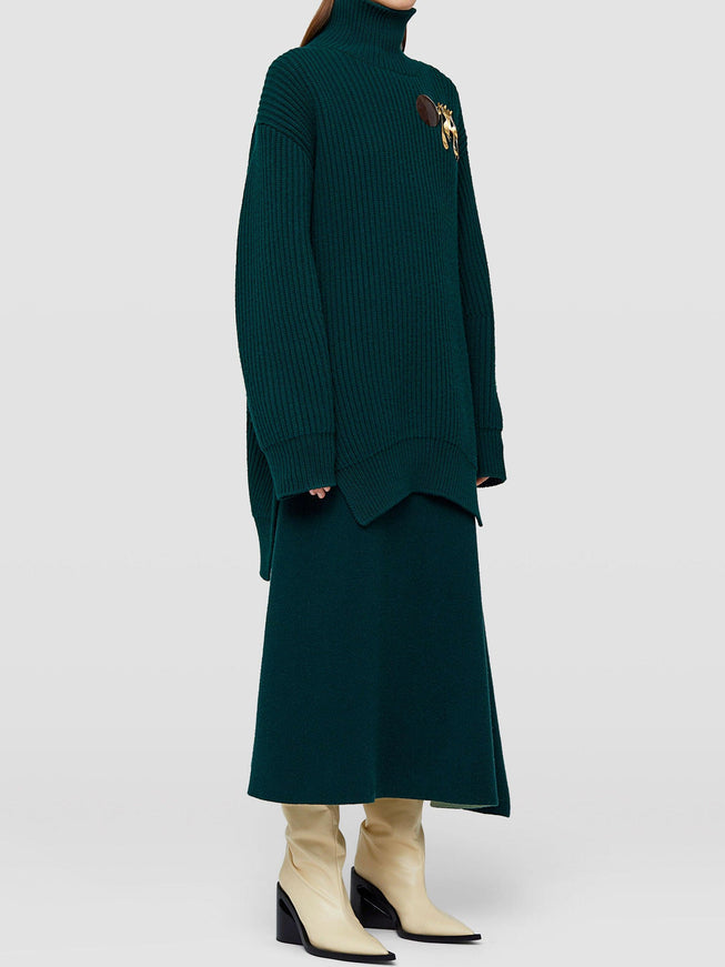 Jil Sander Asymmetrical Green Skirt - Ellie Belle