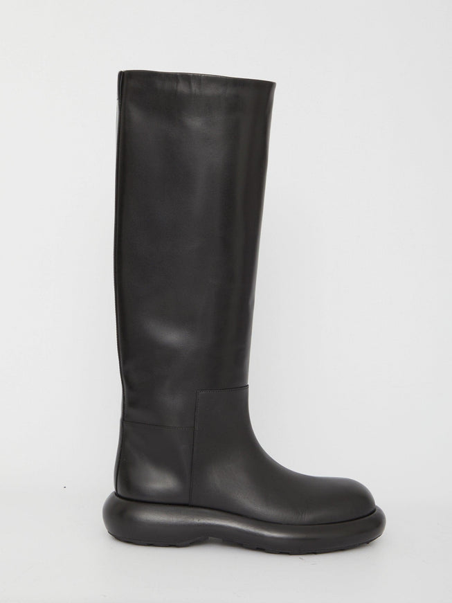 Jil Sander Black Leather Boots - Ellie Belle