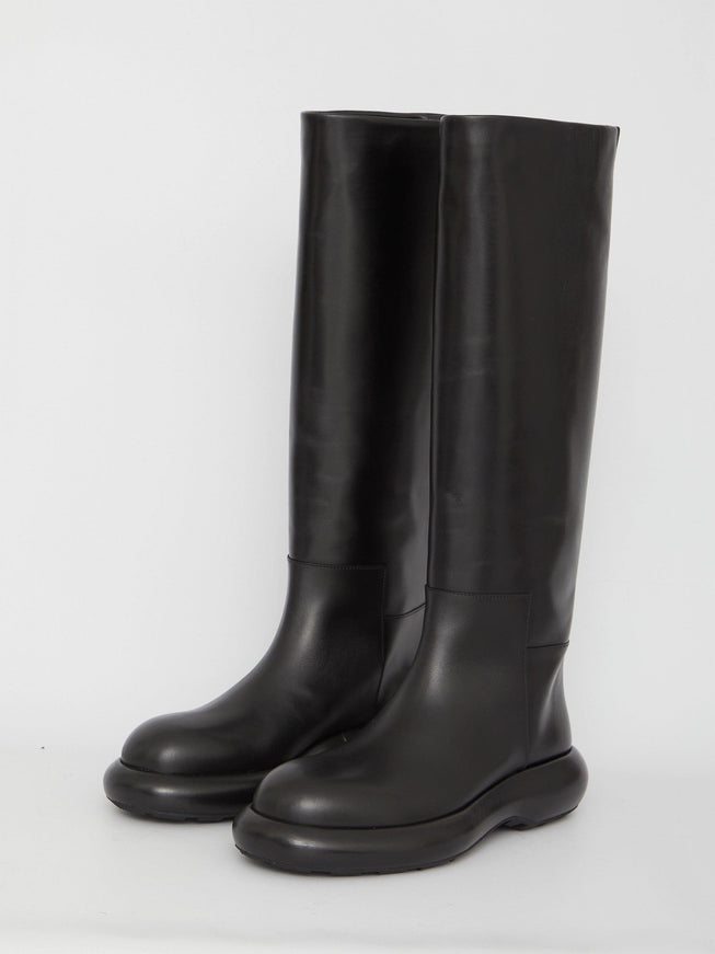 Jil Sander Black Leather Boots - Ellie Belle