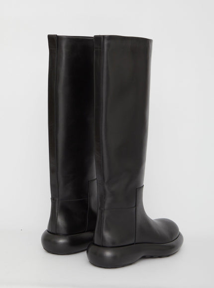 Jil Sander Black Leather Boots - Ellie Belle