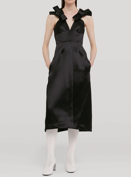 Jil Sander Black Satin Dress - Ellie Belle