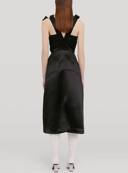 Jil Sander Black Satin Dress - Ellie Belle