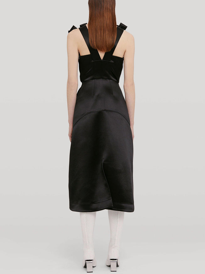 Jil Sander Black Satin Dress - Ellie Belle