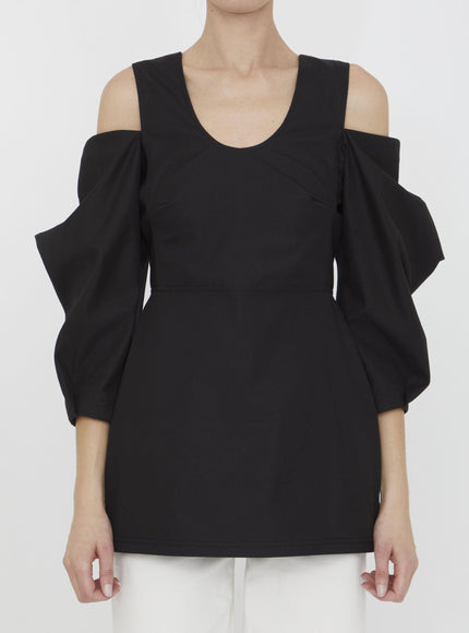 Jil Sander Cut-out Cotton Top - Ellie Belle