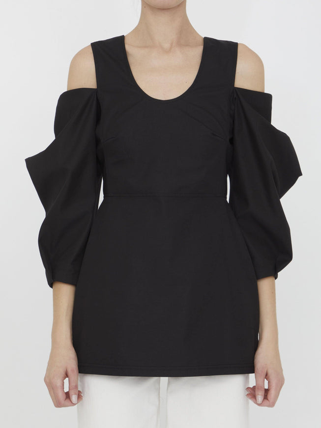 Jil Sander Cut-out Cotton Top - Ellie Belle