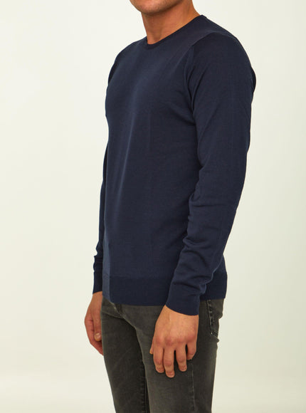 John Smedley Blue Merino Jumper - Ellie Belle