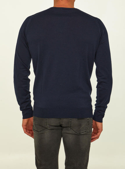 John Smedley Blue Merino Jumper - Ellie Belle