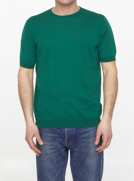 John Smedley Emerald Green Cotton Jumper - Ellie Belle