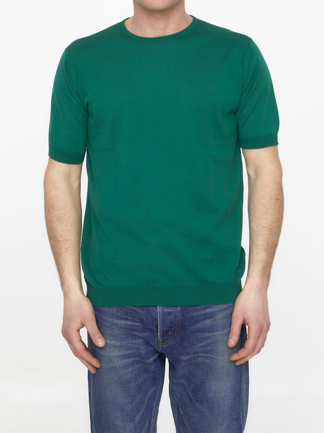 John Smedley Emerald Green Cotton Jumper - Ellie Belle