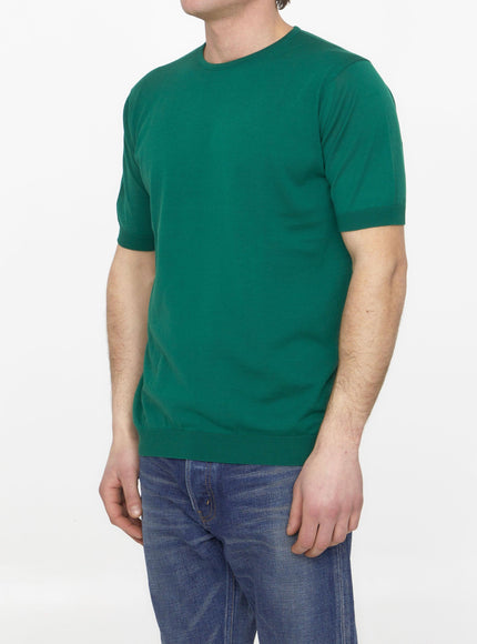 John Smedley Emerald Green Cotton Jumper - Ellie Belle