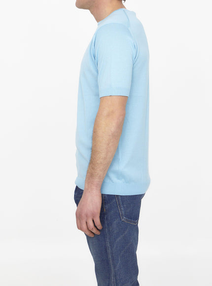 John Smedley Light-blue Cotton Jumper - Ellie Belle