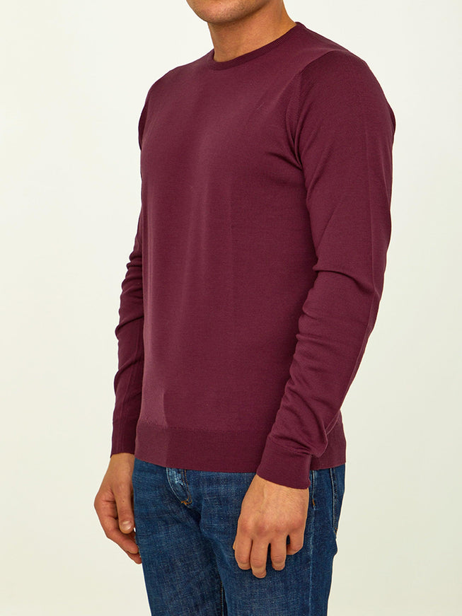 John Smedley Plum-colored Merino Jumper - Ellie Belle