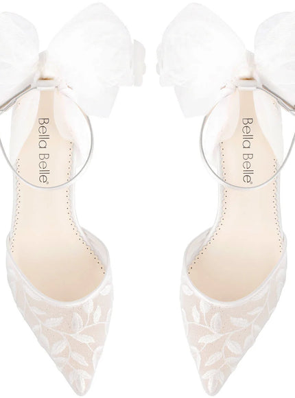Bella Belle Joselyn Ivory Lace Ankle Strap Heels