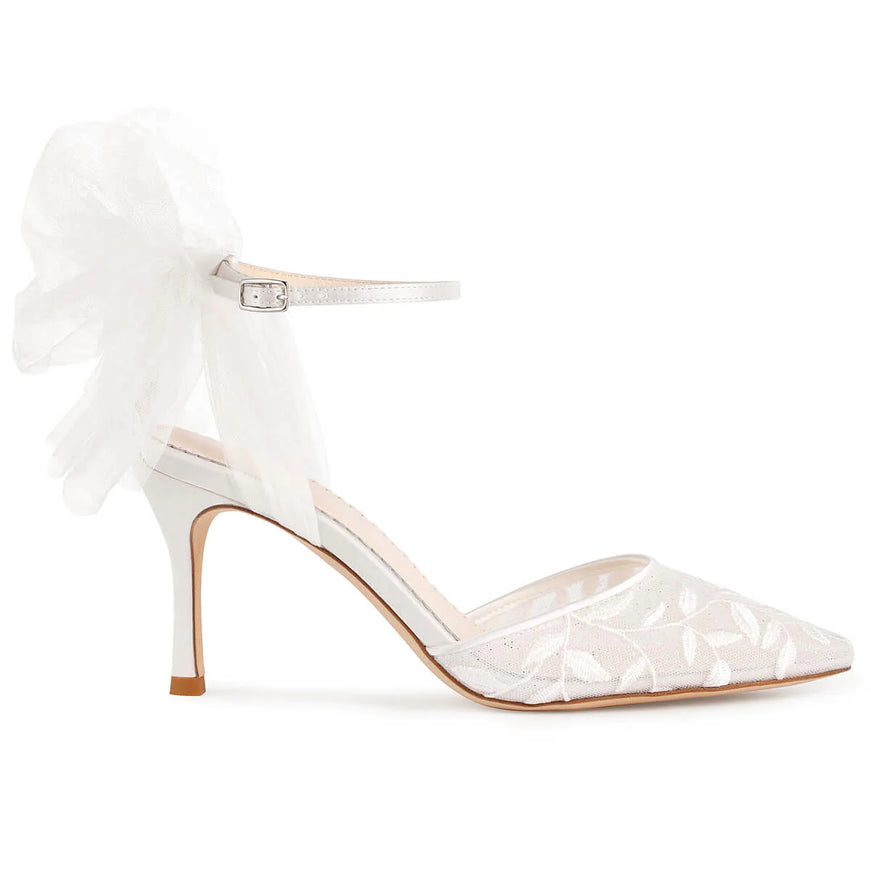 Bella Belle Joselyn Ivory Lace Ankle Strap Heels