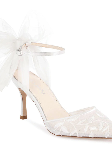 Bella Belle Joselyn Ivory Lace Ankle Strap Heels
