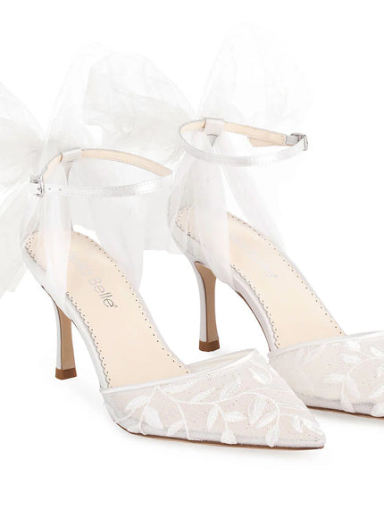 Bella Belle Joselyn Ivory Lace Ankle Strap Heels