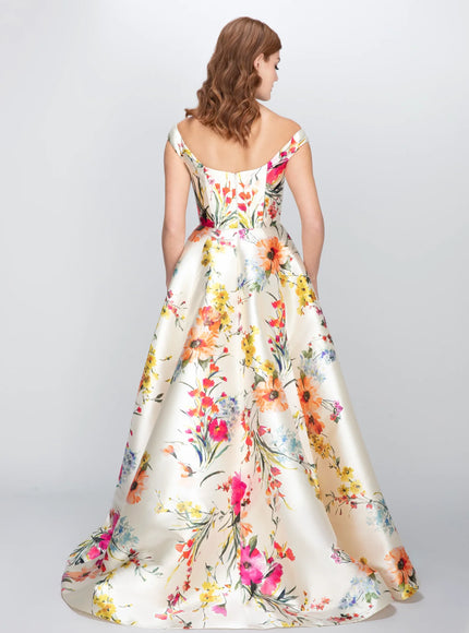 Anne Barge Kendra Mikado Off the Shoulder Gown