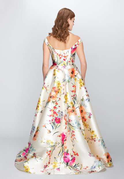 Anne Barge Kendra Mikado Off the Shoulder Gown