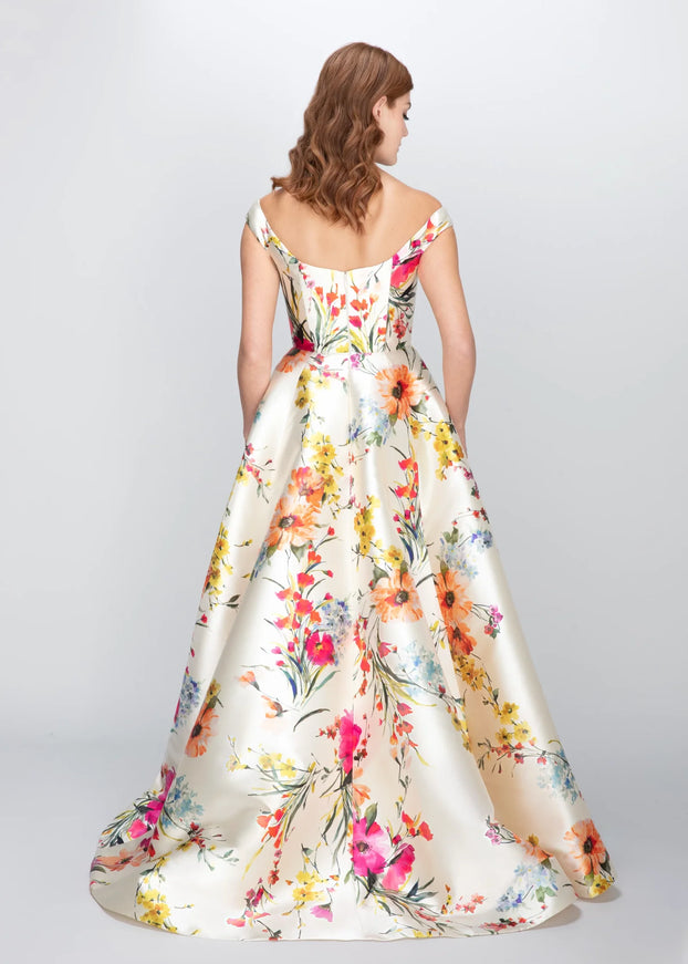 Anne Barge Kendra Mikado Off the Shoulder Gown
