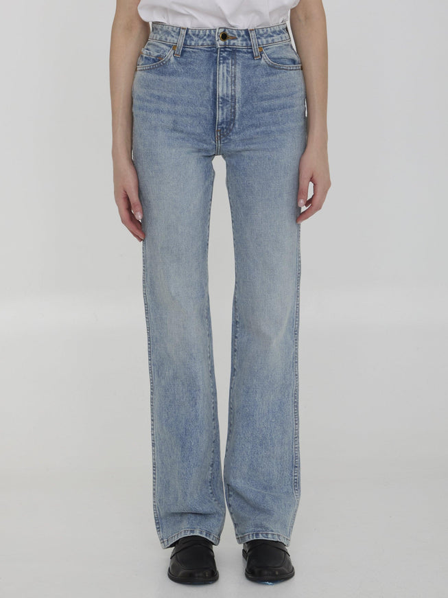 Khaite Danielle Straight Jeans In Blue - Ellie Belle