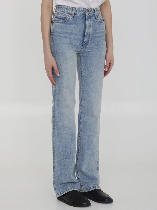 Khaite Danielle Straight Jeans In Blue - Ellie Belle