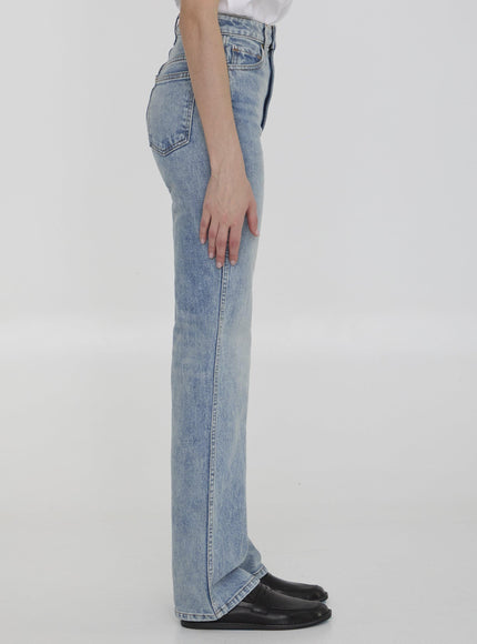 Khaite Danielle Straight Jeans In Blue - Ellie Belle