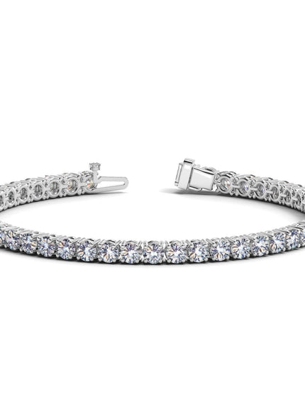 Lab Grown Round Diamond Tennis Bracelet in 14k White Gold (10 cctw F/G VS2/SI1) - Ellie Belle