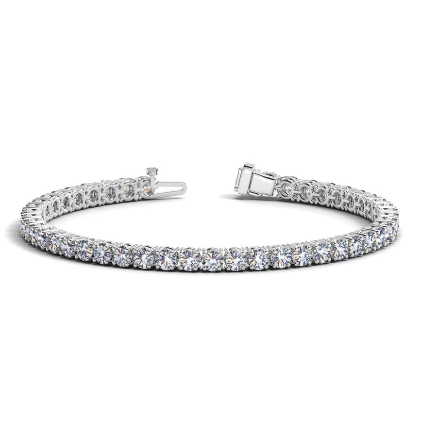 Lab Grown Round Diamond Tennis Bracelet in 14k White Gold (10 cctw F/G VS2/SI1) - Ellie Belle