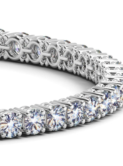 Lab Grown Round Diamond Tennis Bracelet in 14k White Gold (10 cctw F/G VS2/SI1) - Ellie Belle