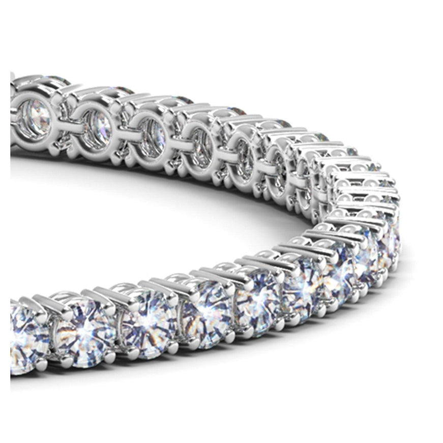 Lab Grown Round Diamond Tennis Bracelet in 14k White Gold (10 cctw F/G VS2/SI1) - Ellie Belle