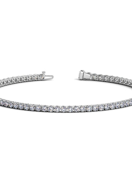 Lab Grown Round Diamond Tennis Bracelet in 14k White Gold (2 cctw F/G VS2/SI1) - Ellie Belle