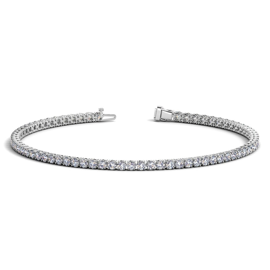 Lab Grown Round Diamond Tennis Bracelet in 14k White Gold (2 cctw F/G VS2/SI1) - Ellie Belle