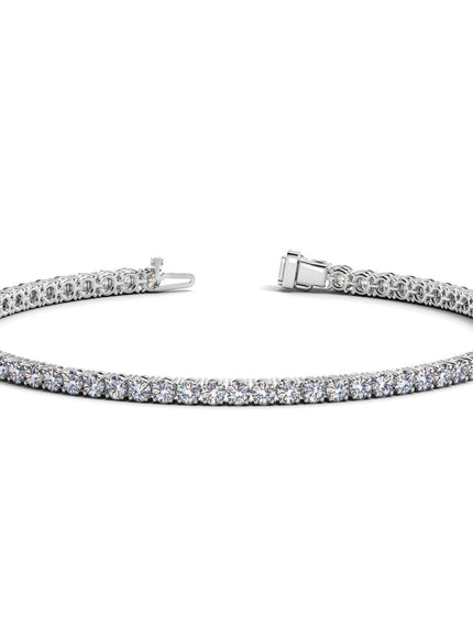 Lab Grown Round Diamond Tennis Bracelet in 14k White Gold (3 cctw F/G VS2/SI1) - Ellie Belle