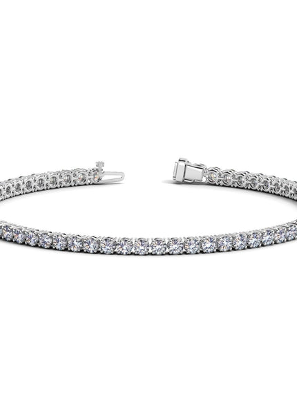 Lab Grown Round Diamond Tennis Bracelet in 14k White Gold (4 cctw F/G VS2/SI1) - Ellie Belle