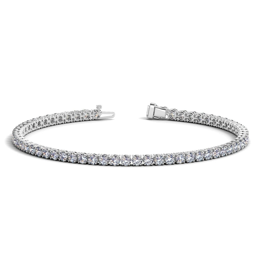 Lab Grown Round Diamond Tennis Bracelet in 14k White Gold (4 cctw F/G VS2/SI1) - Ellie Belle