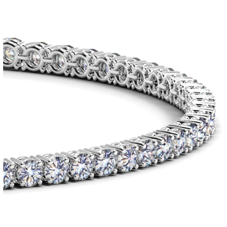 Lab Grown Round Diamond Tennis Bracelet in 14k White Gold (4 cctw F/G VS2/SI1) - Ellie Belle