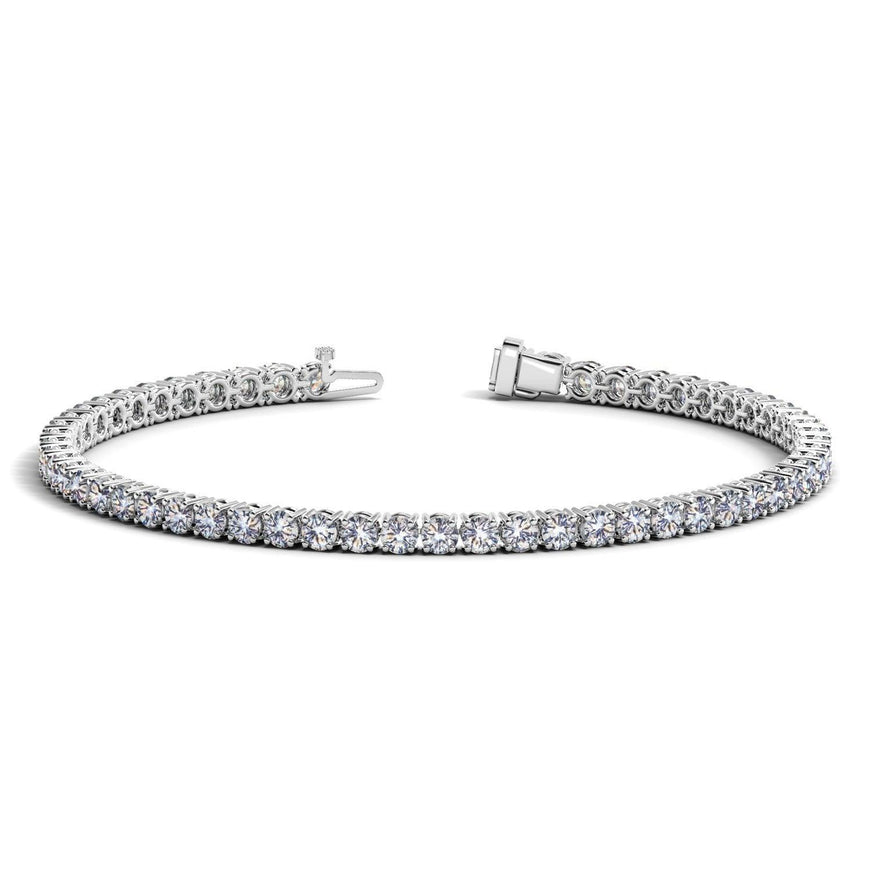 Lab Grown Round Diamond Tennis Bracelet in 14k White Gold (5 cctw F/G VS2/SI1) - Ellie Belle