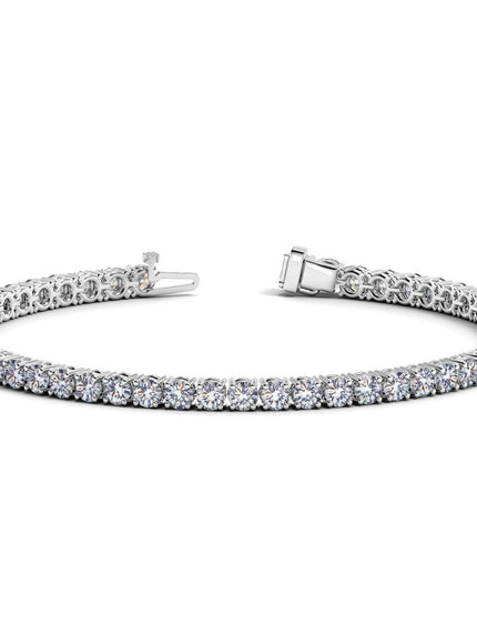 Lab Grown Round Diamond Tennis Bracelet in 14k White Gold (6 cctw F/G VS2/SI1) - Ellie Belle