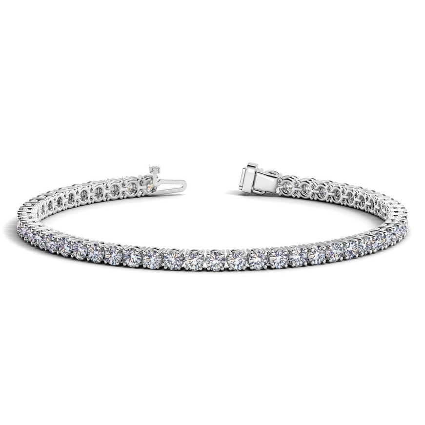 Lab Grown Round Diamond Tennis Bracelet in 14k White Gold (6 cctw F/G VS2/SI1) - Ellie Belle