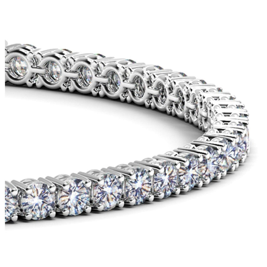 Lab Grown Round Diamond Tennis Bracelet in 14k White Gold (6 cctw F/G VS2/SI1) - Ellie Belle