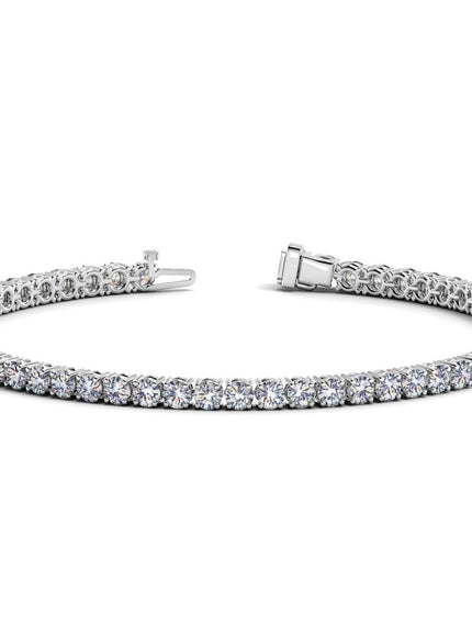 Lab Grown Round Diamond Tennis Bracelet in 14k White Gold (7 cctw F/G VS2/SI1) - Ellie Belle