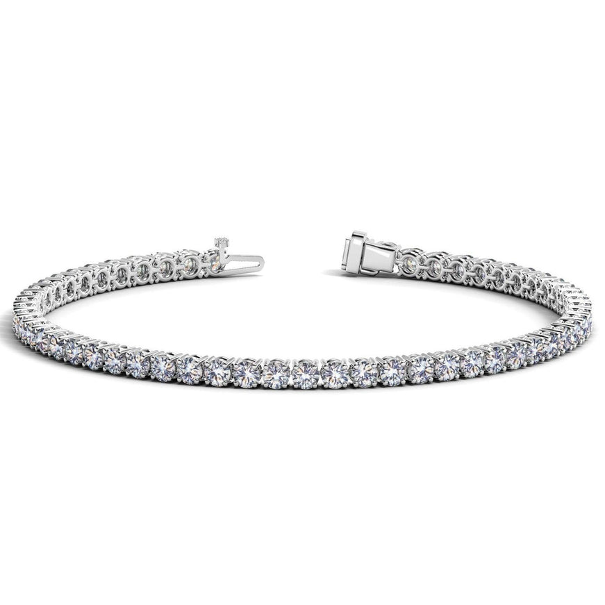 Lab Grown Round Diamond Tennis Bracelet in 14k White Gold (7 cctw F/G VS2/SI1) - Ellie Belle