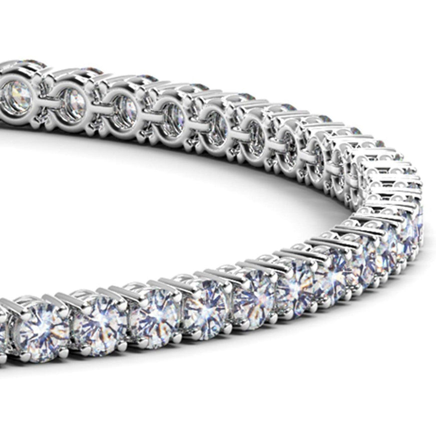 Lab Grown Round Diamond Tennis Bracelet in 14k White Gold (7 cctw F/G VS2/SI1) - Ellie Belle