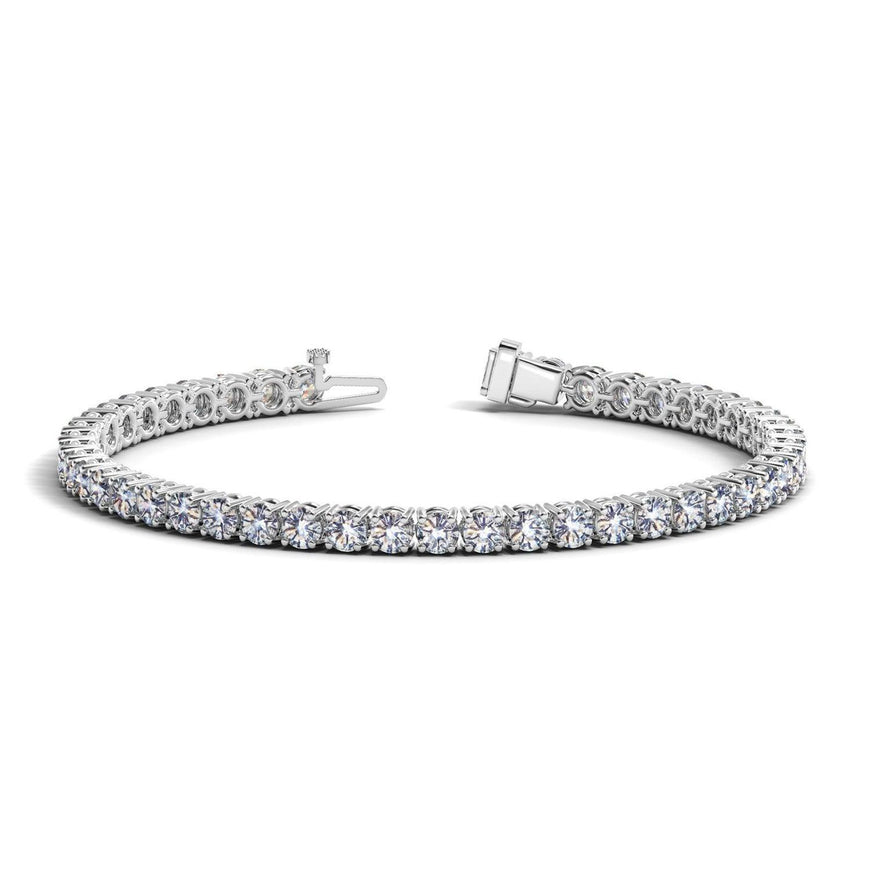 Lab Grown Round Diamond Tennis Bracelet in 14k White Gold (8 cctw F/G VS2/SI1) - Ellie Belle