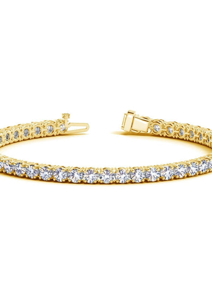 Lab Grown Round Diamond Tennis Bracelet in 14k Yellow Gold (10 cctw F/G VS2/SI1) - Ellie Belle