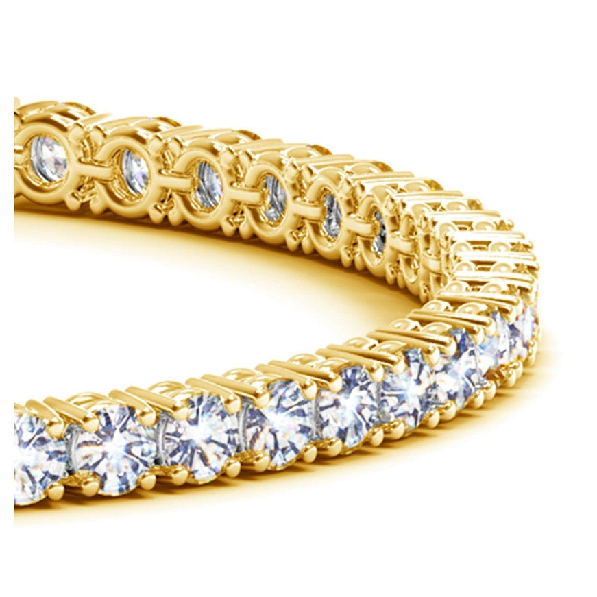 Lab Grown Round Diamond Tennis Bracelet in 14k Yellow Gold (10 cctw F/G VS2/SI1) - Ellie Belle