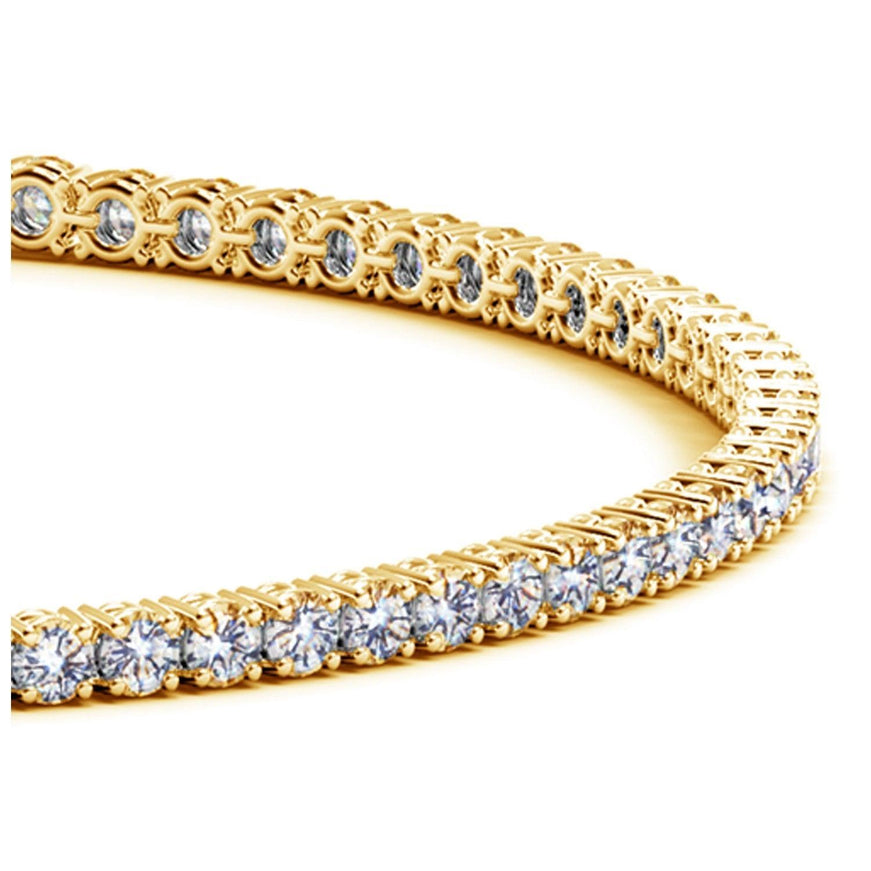 Lab Grown Round Diamond Tennis Bracelet in 14k Yellow Gold (2 cctw F/G VS2/SI1) - Ellie Belle