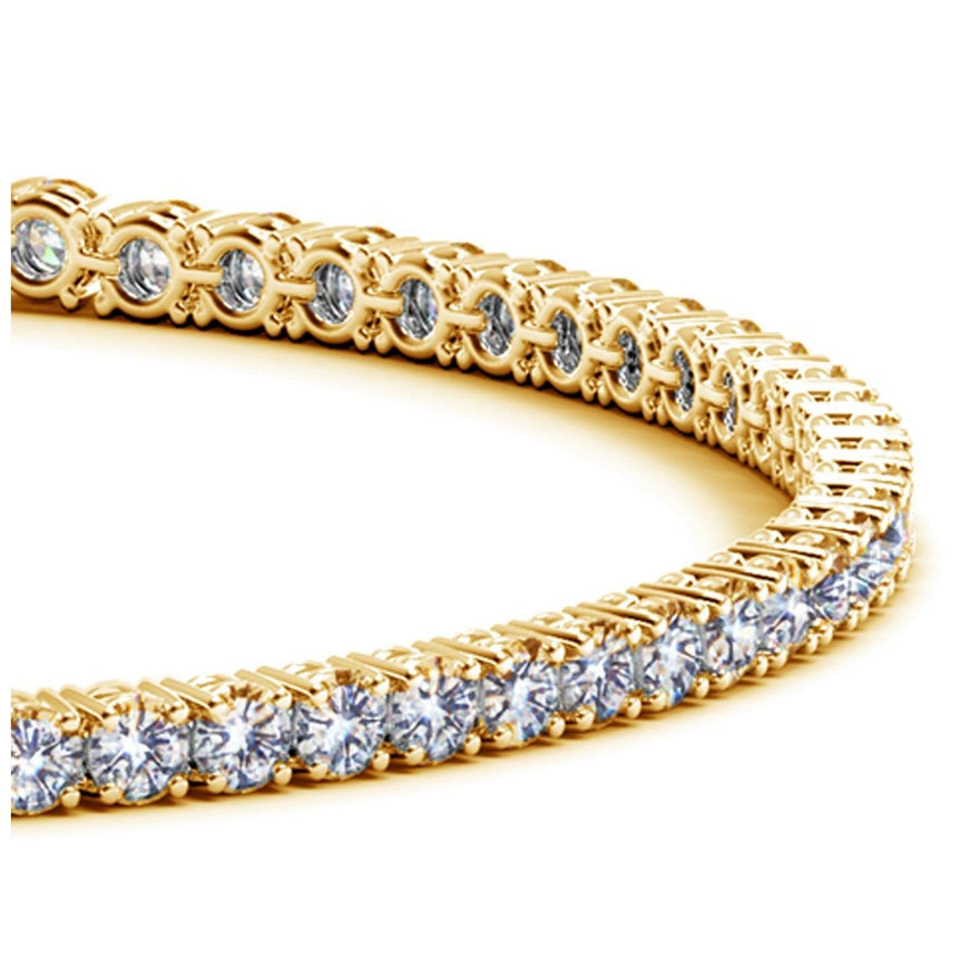 Lab Grown Round Diamond Tennis Bracelet in 14k Yellow Gold (3 cctw F/G VS2/SI1) - Ellie Belle